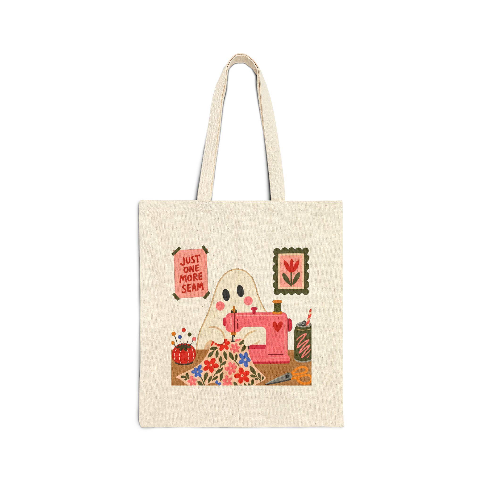 Stitching Spirits sewing ghost tote bag