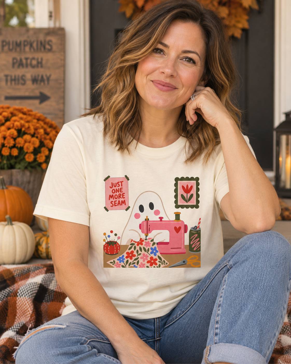 Just One More Seam sewing ghost t-shirt