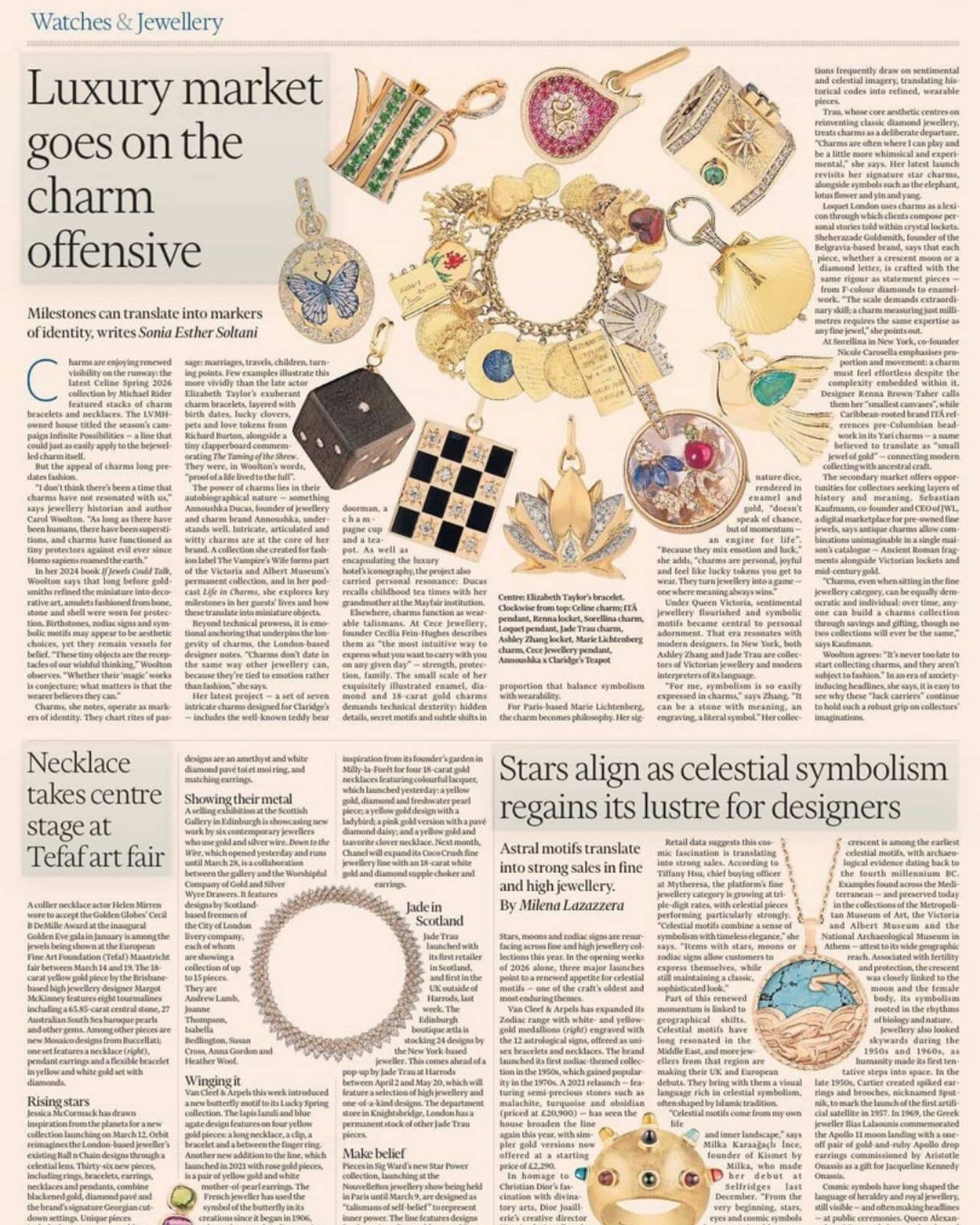 Connect modern collecting with ancestral craft. @itajewelry featured in the print issue of @financialtimes, showing off the power of charms ✨