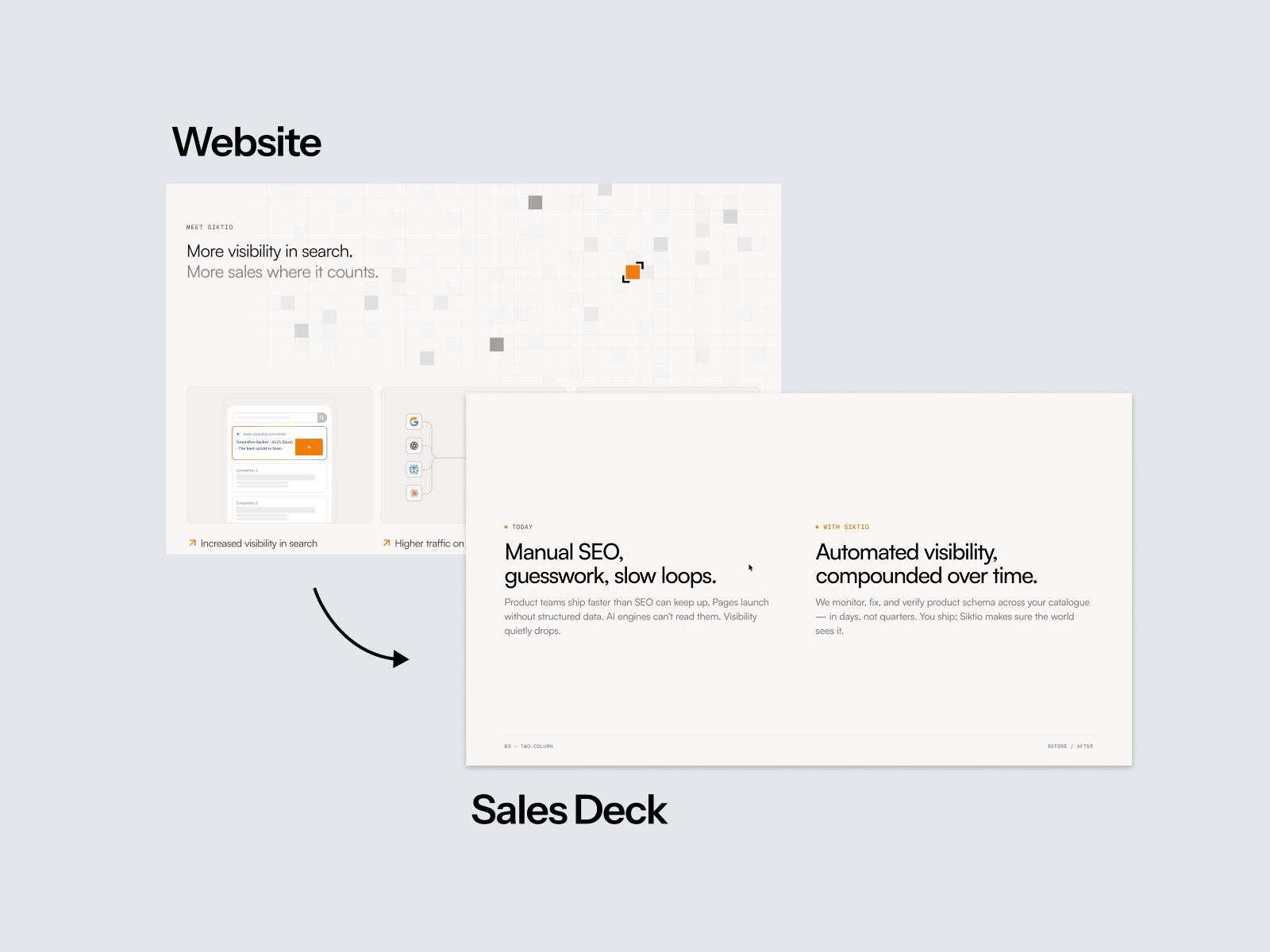website to sales deck with ai