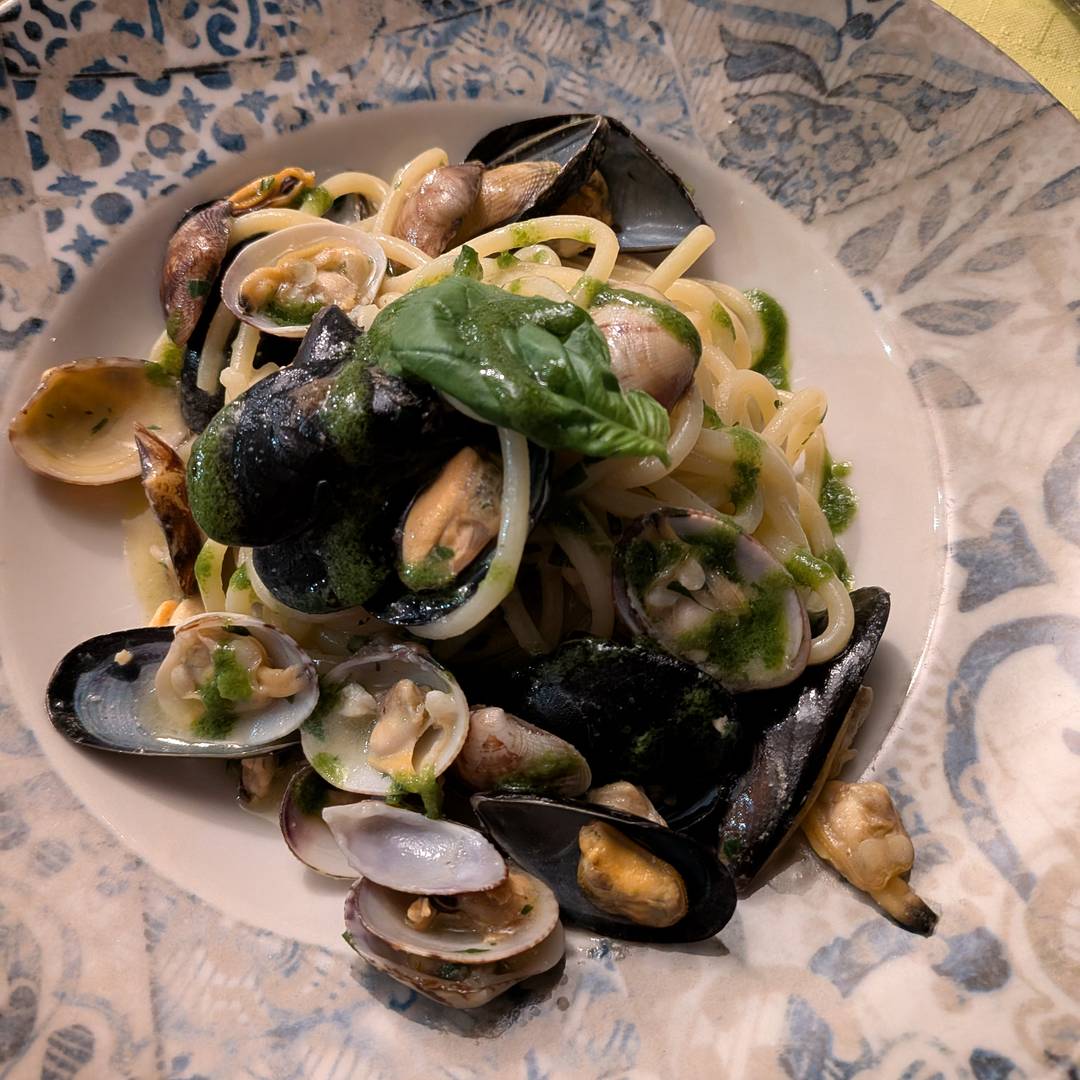 mussel and clam pasta.
