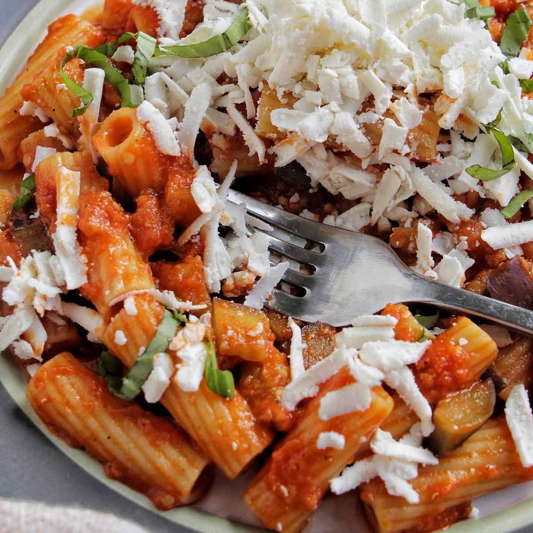 pasta with eggplant.
