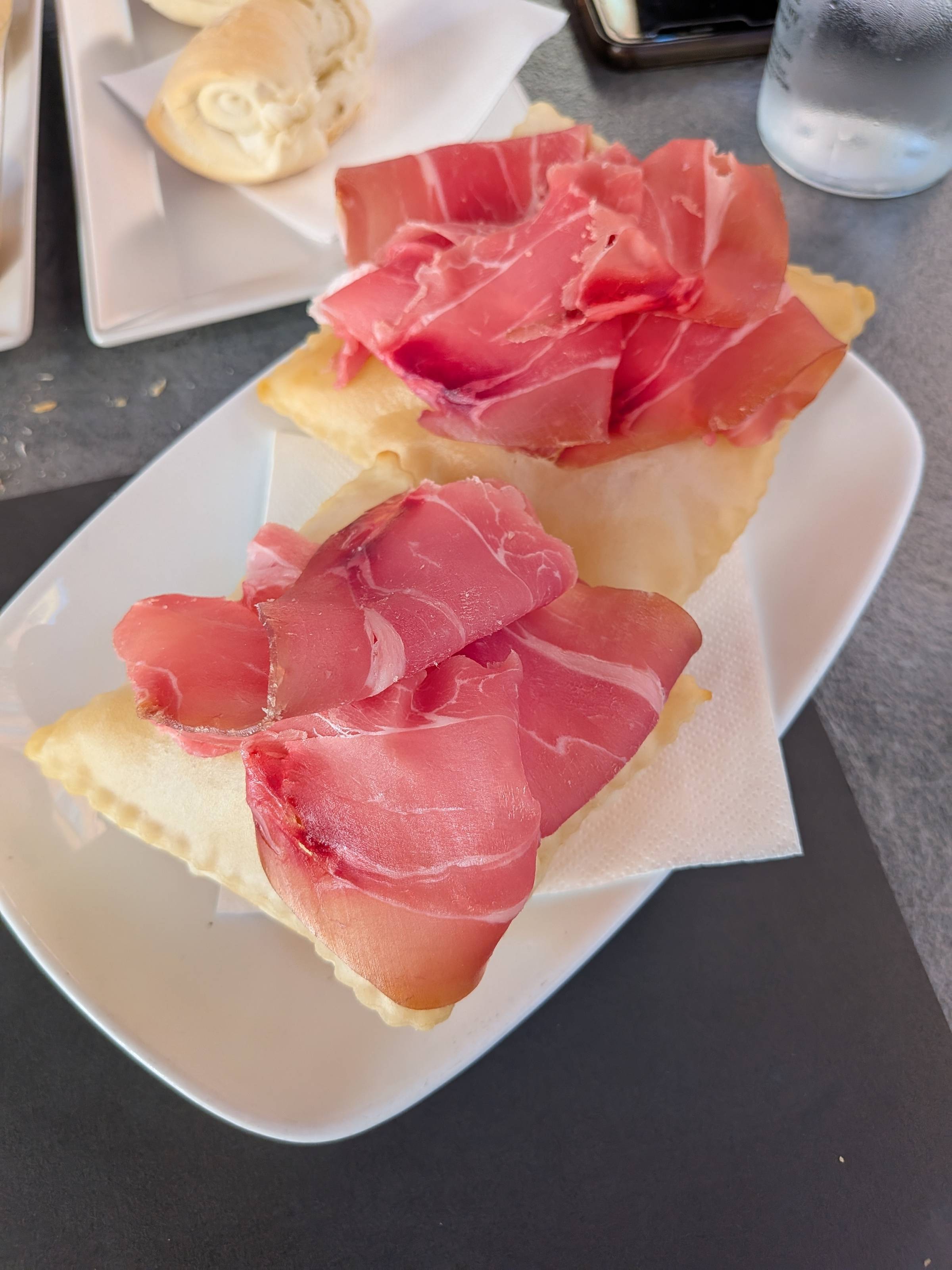 two pieces of gnocco fritto