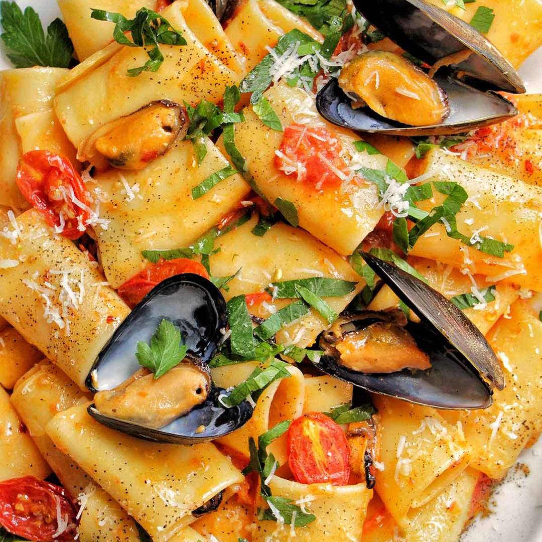 paccheri mussel pasta.