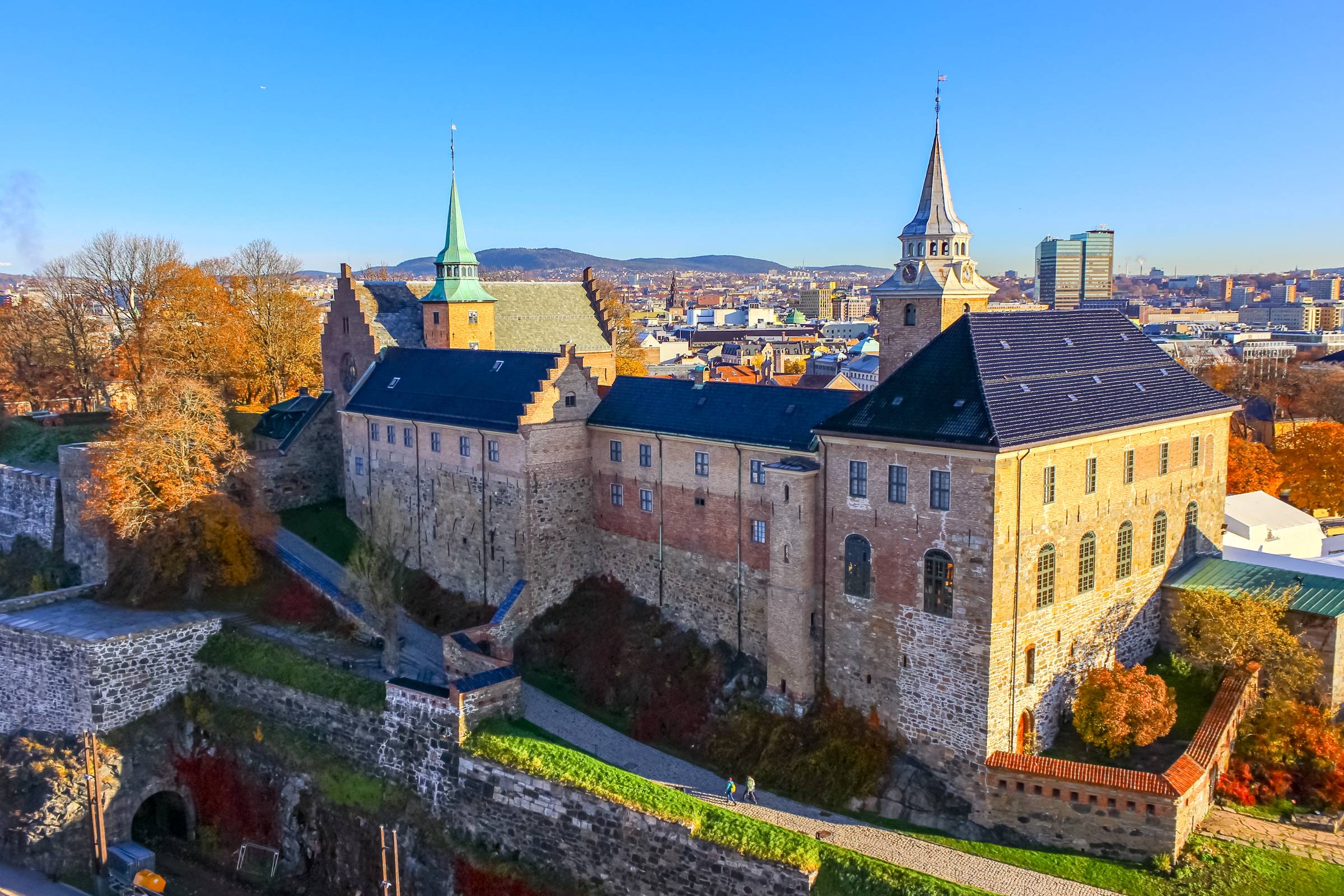 Arial view of the Ankershus Fortress in Oslo
