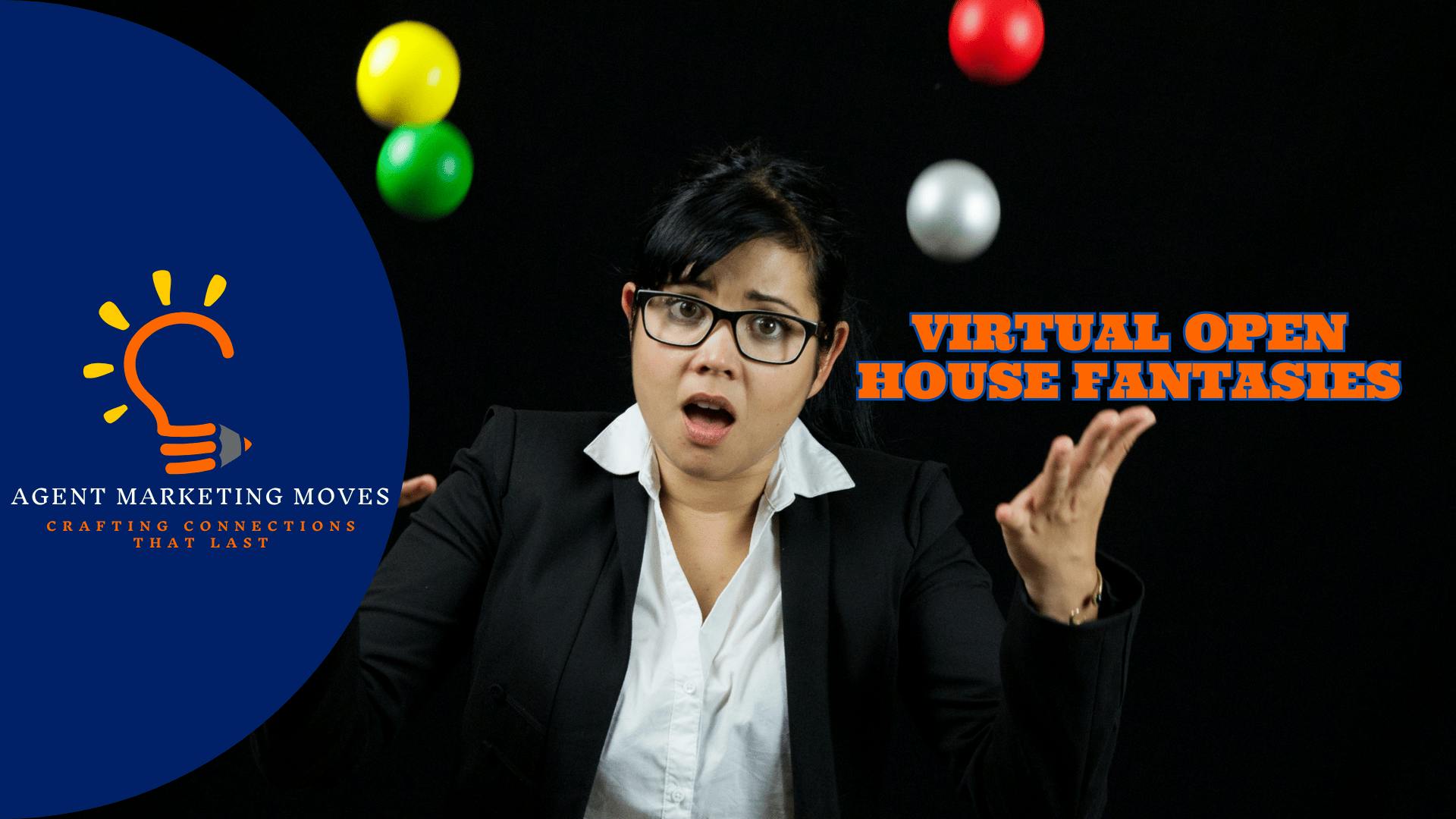 Dressed sharply in a sleek black suit and sporting stylish glasses ?, a proficient female real estate agent adeptly manages a vibrant array of tasks, effortlessly juggling ???? colorful balls ? that symbolize her daily responsibilities.