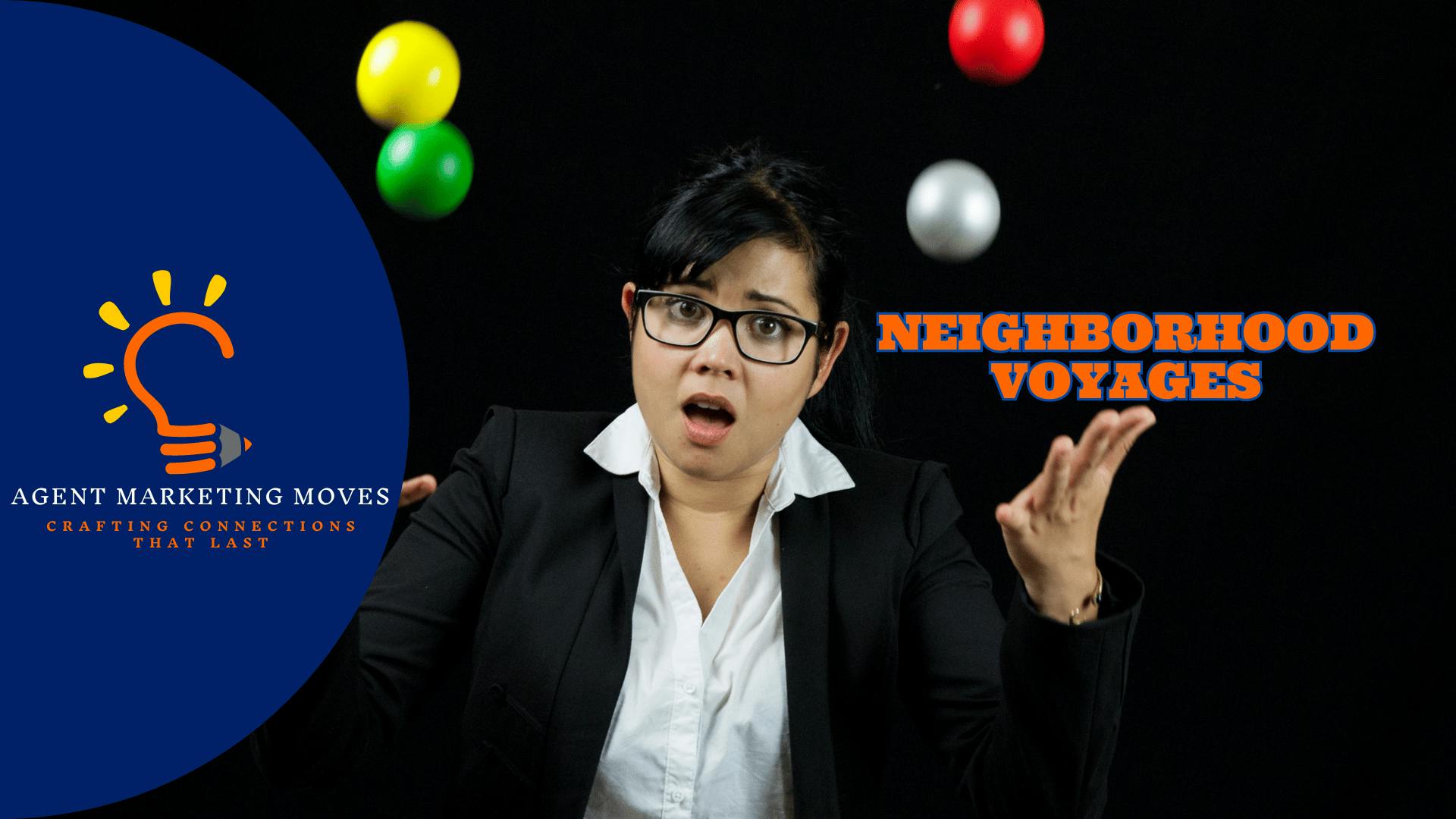 Dressed sharply in a sleek black suit and sporting stylish glasses ?, a proficient female real estate agent adeptly manages a vibrant array of tasks, effortlessly juggling ???? colorful balls ? that symbolize her daily responsibilities.