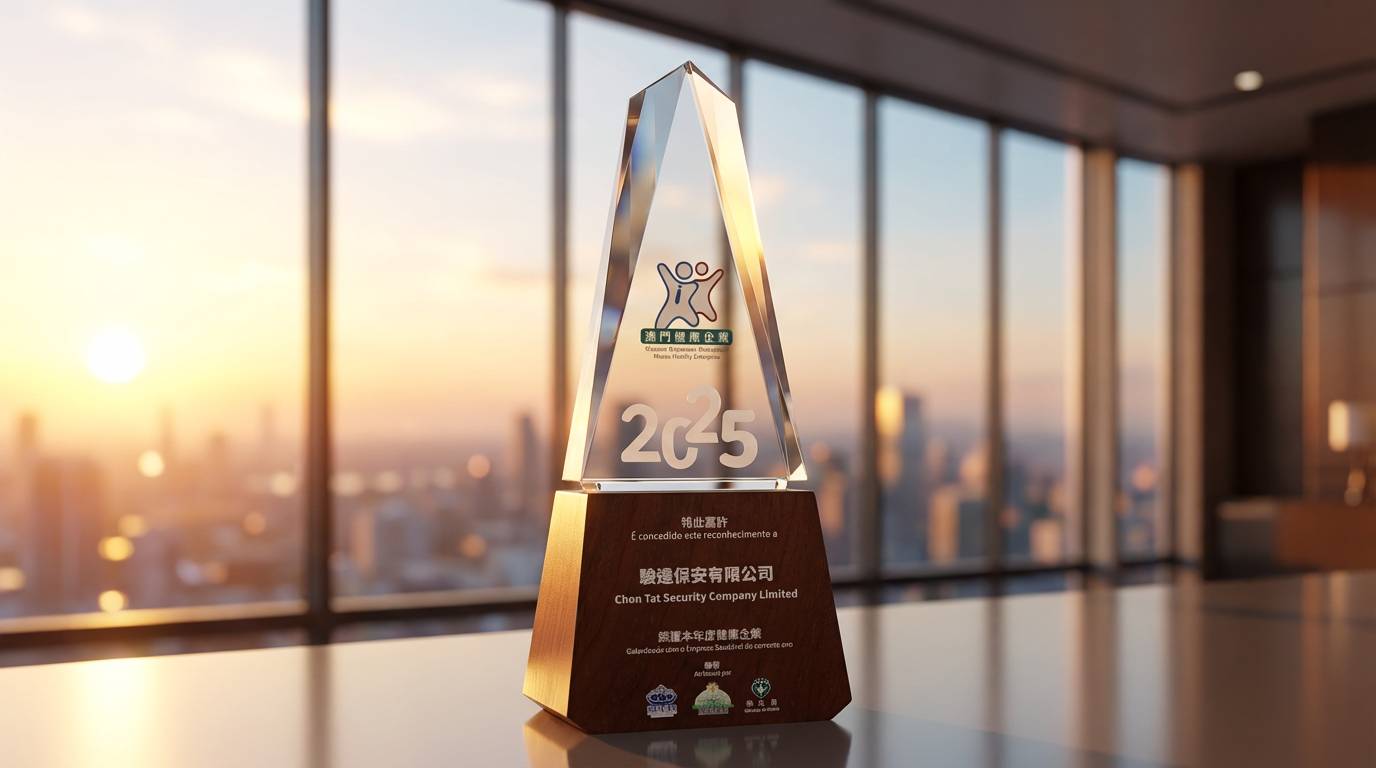 駿達保安榮獲澳門衛生局2025年度「健康企業」嘉許獎座，全澳唯一獲獎保安公司