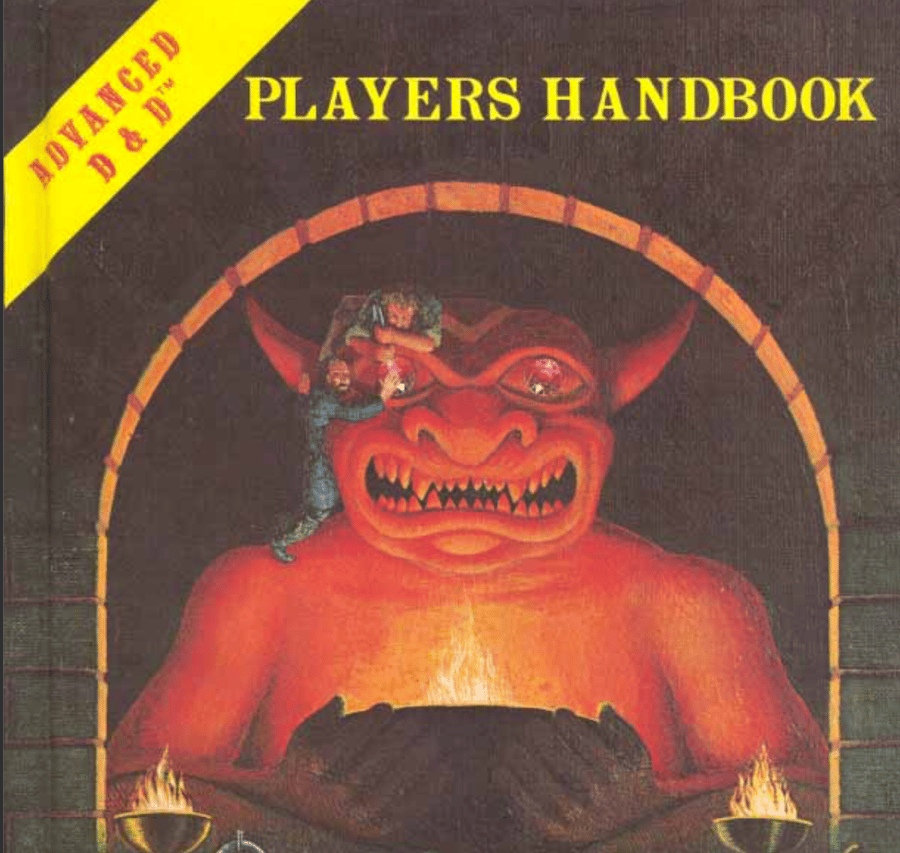 The classic cover of the AD&D Player's Handbook.