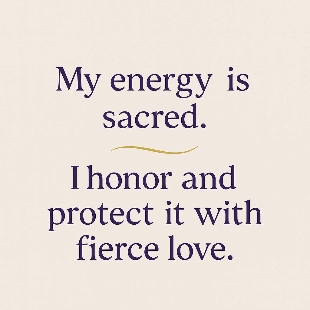 My energy is sacred. I honor and protect it with fierce love.