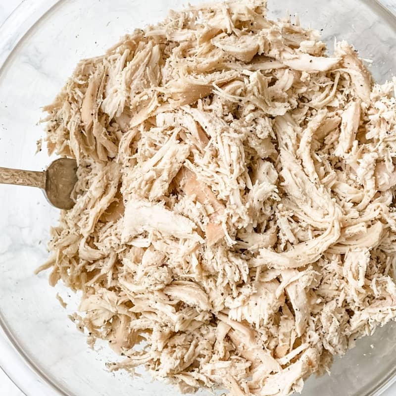 shredded chicken in a bowl