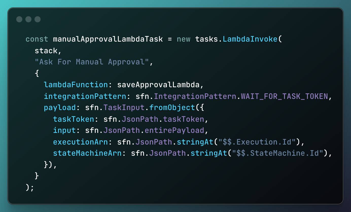 lambda task in cdk