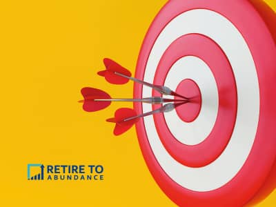 bullseye darts and Retire to Abundance logo