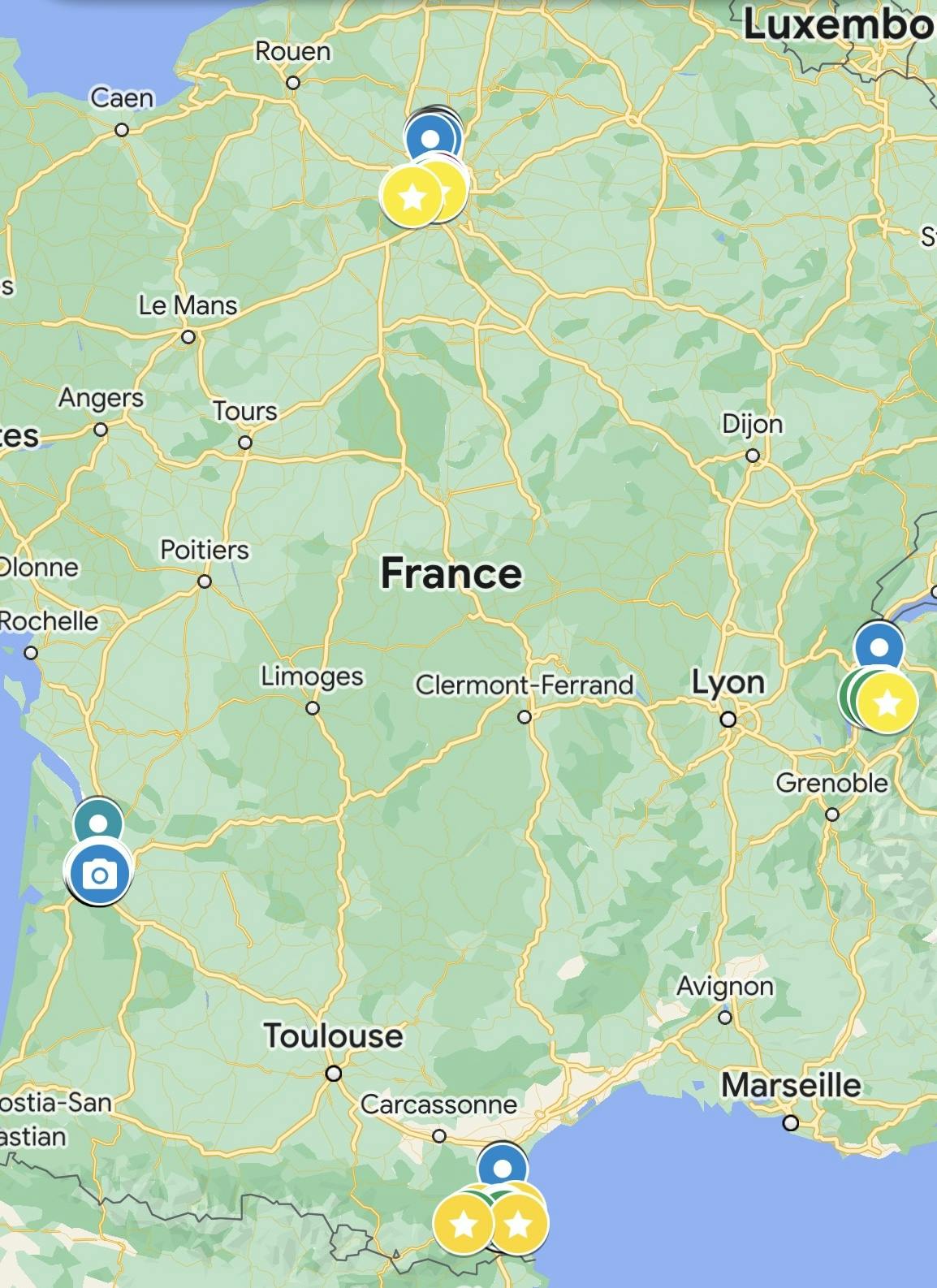 France Google Map Legend