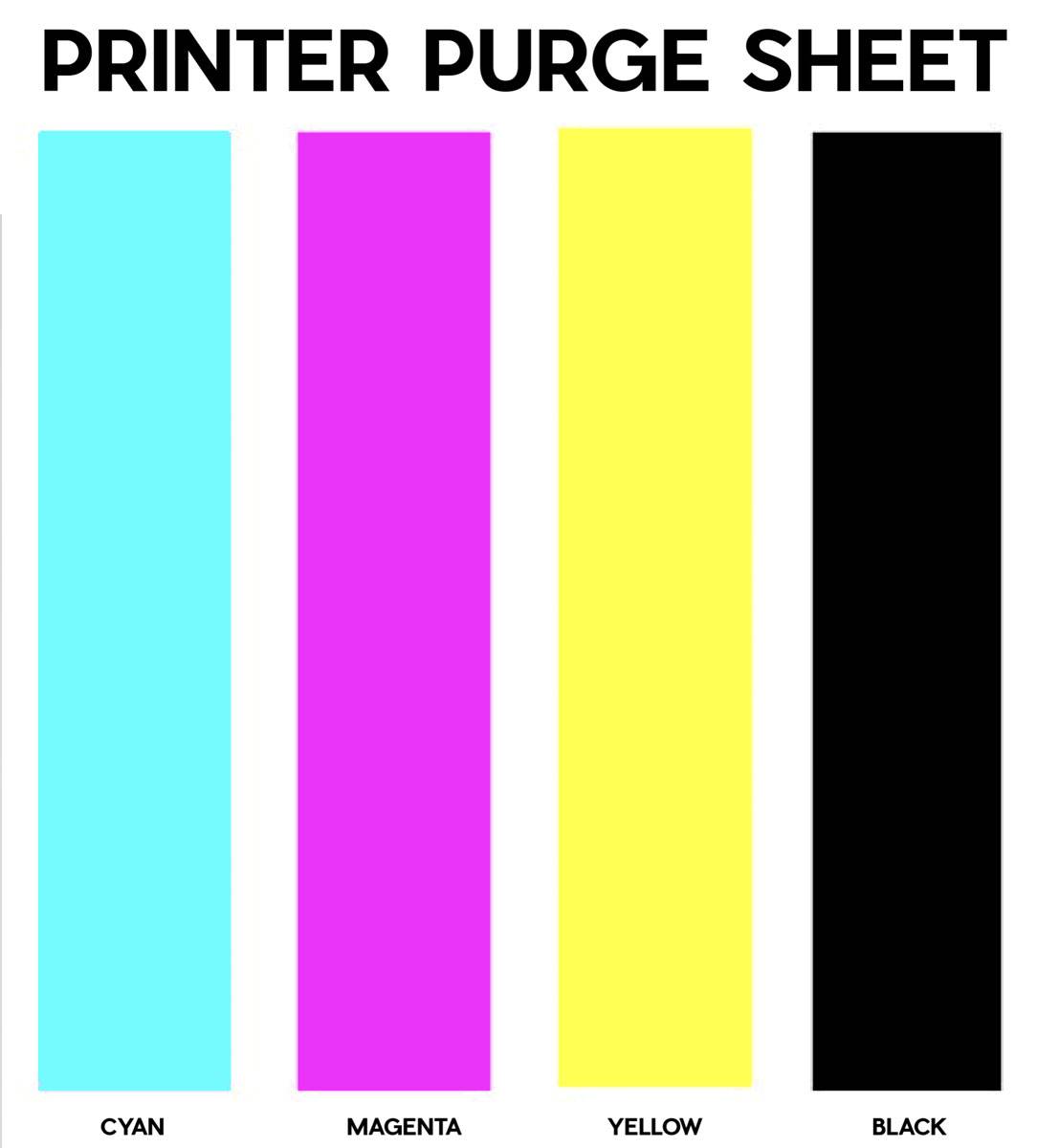 Printer Purge File for Sublimation Printers