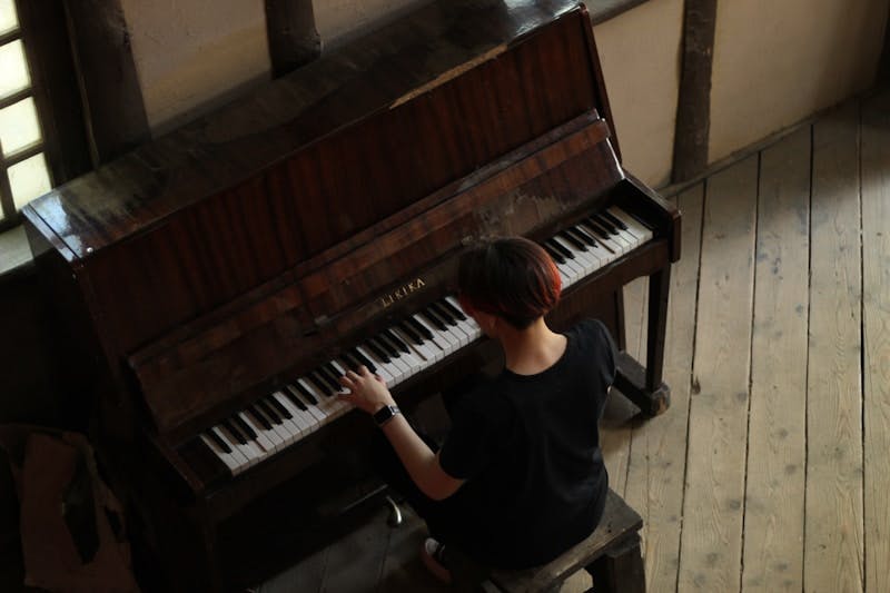 Child playing piano