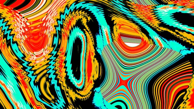 Abstract colorful wavy lines and shapes