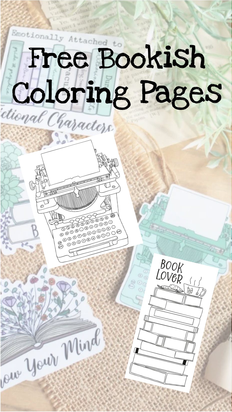 free bookish coloring pages