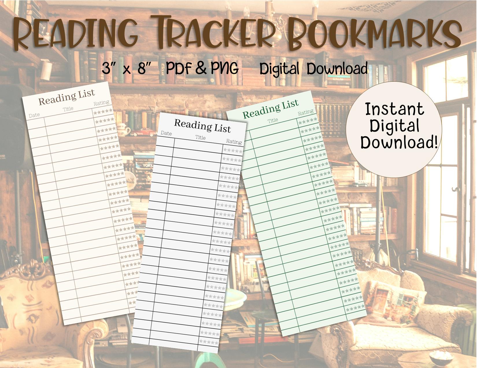 reading tracker bookmarks
