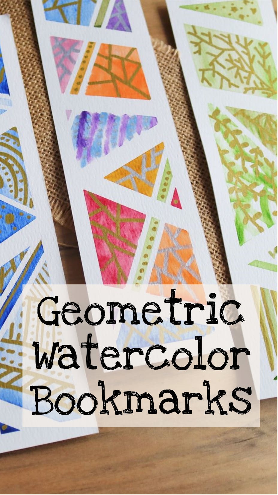 Geometric Watercolor Bookmarks