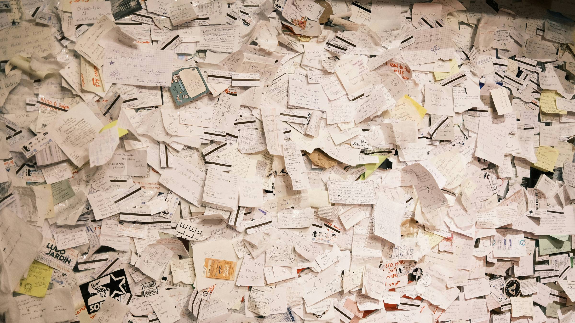 A large pile of papers.