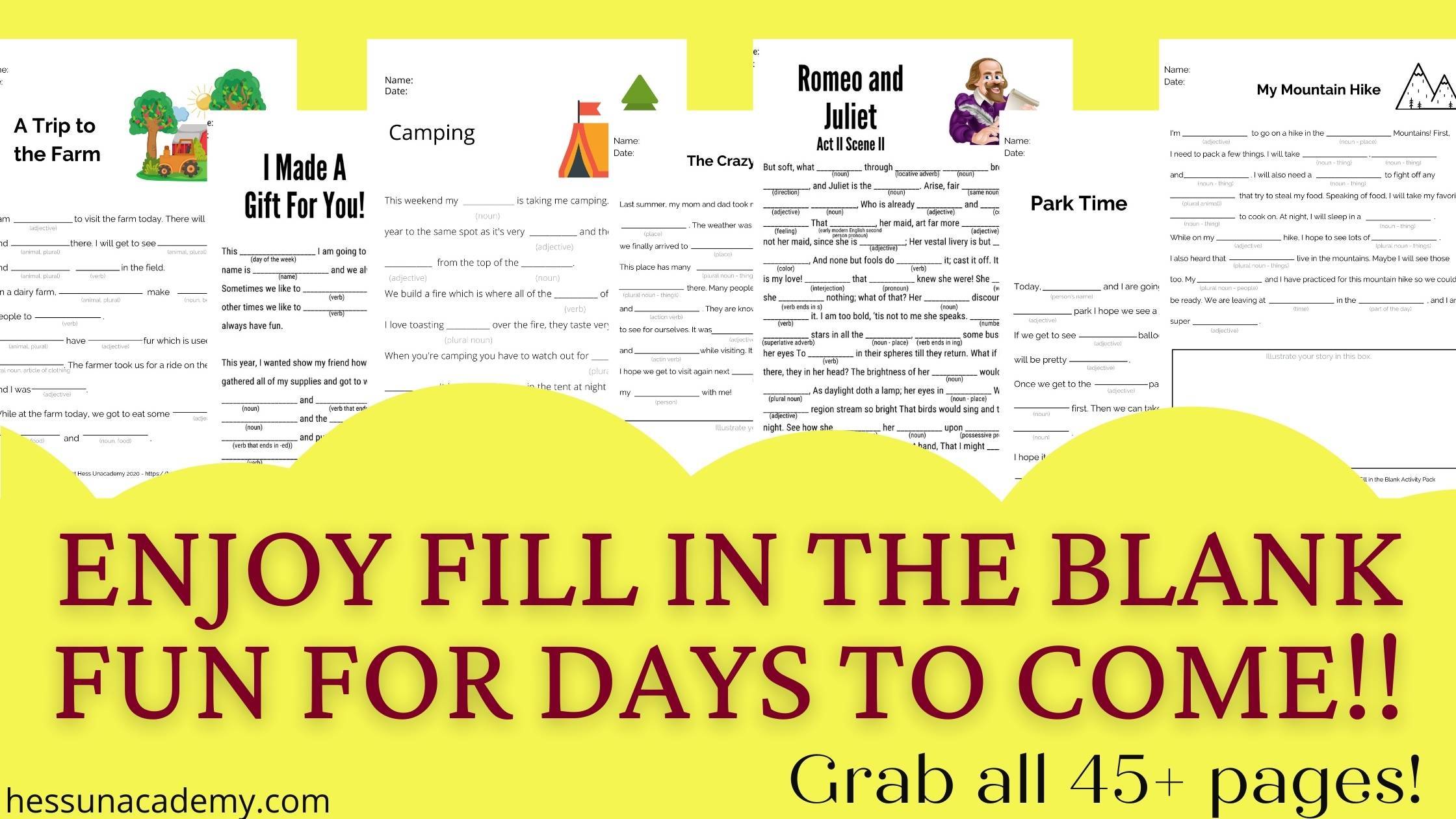 Fill in the Blank Copywork Special