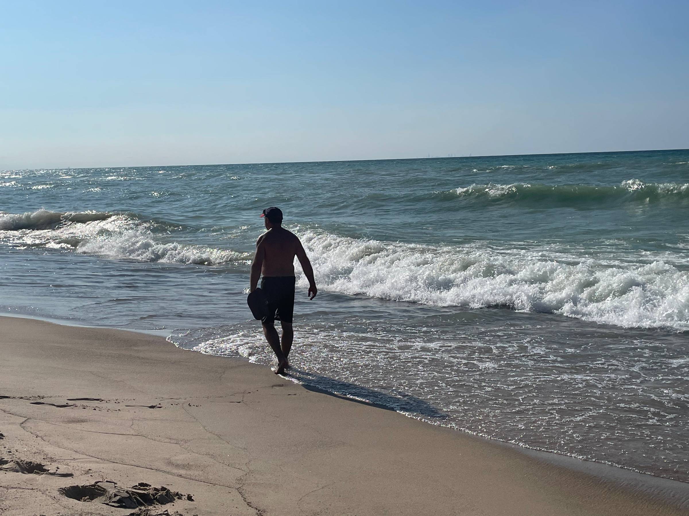 On the shores of Lake Michigan at Indiana Dunes State Park.