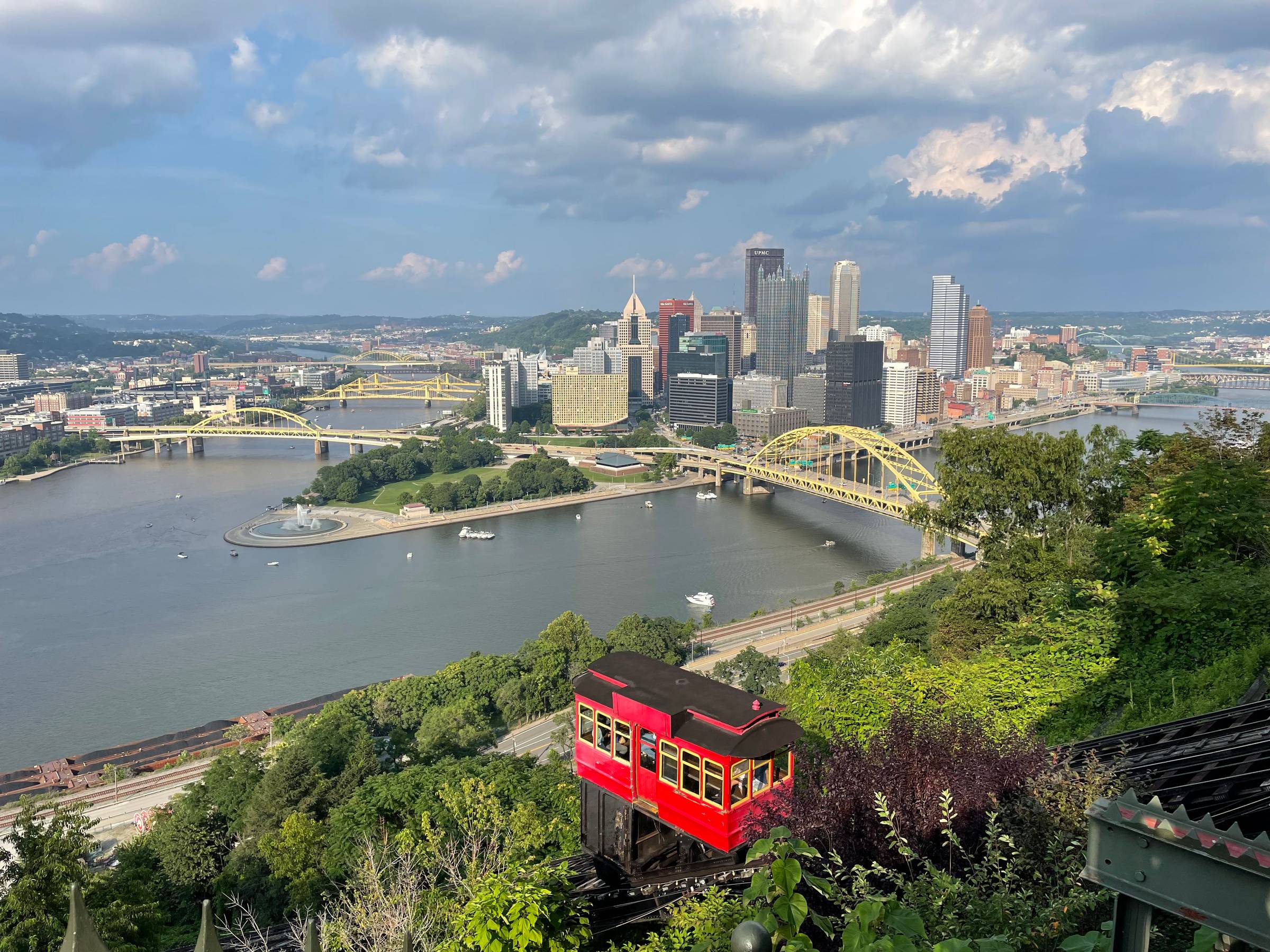 A birds' eye view of Pittsburgh, PA, from the top of Mt. Washington.