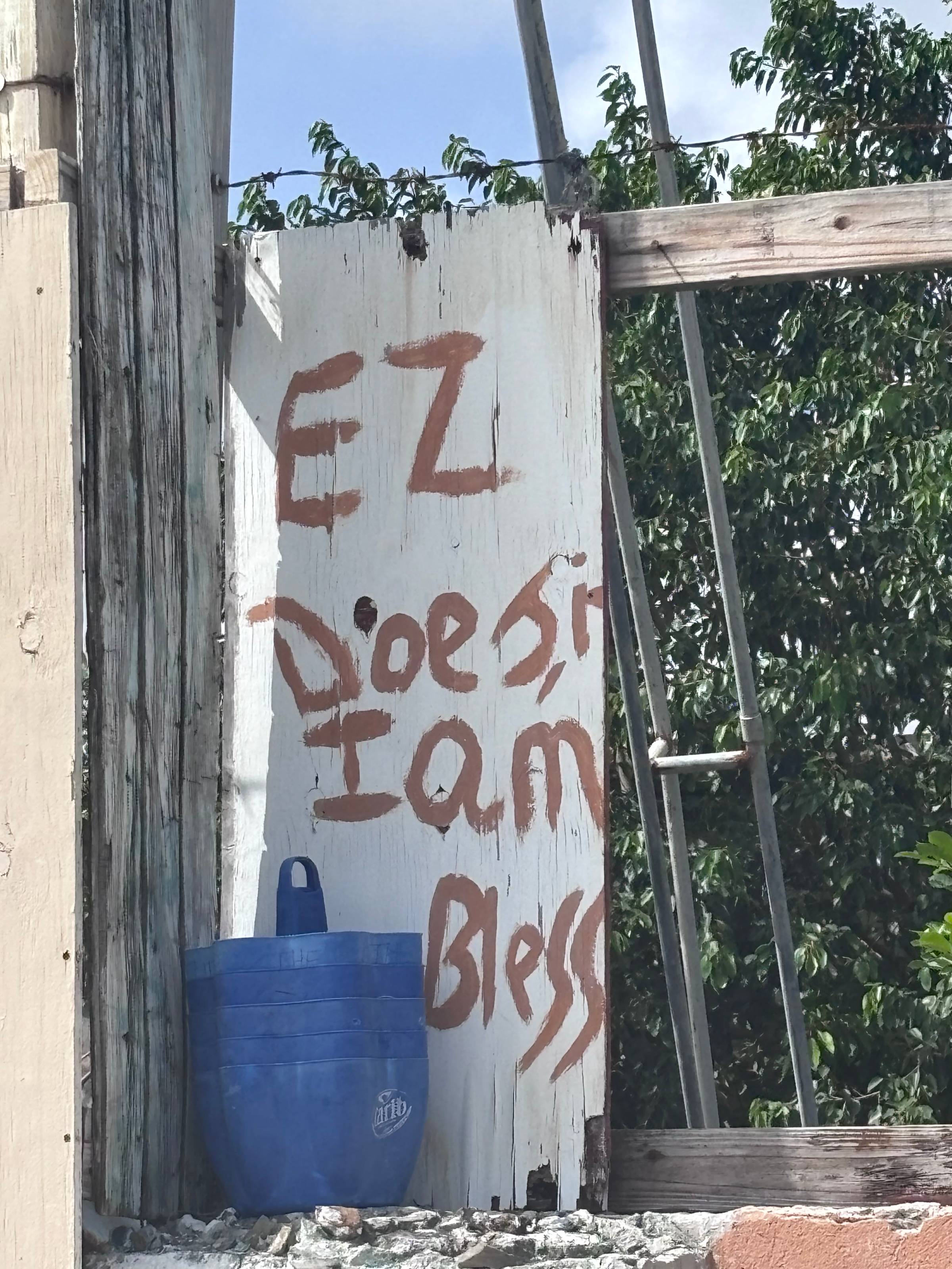 A fateful foreshadowing in Philipsburg, "EZ does it. I am blessed."