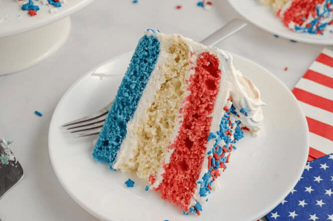 Red, White, & Blue Cake