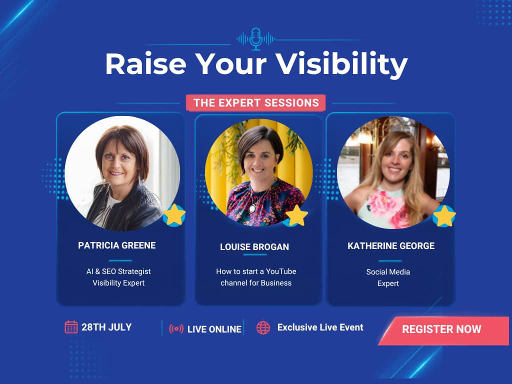Three speakers at an online event on visibility