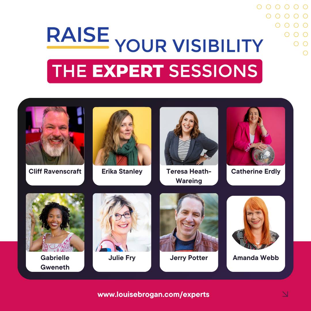 8 people who are expert speakers in two rows with a title above the image saying Expert Sessions