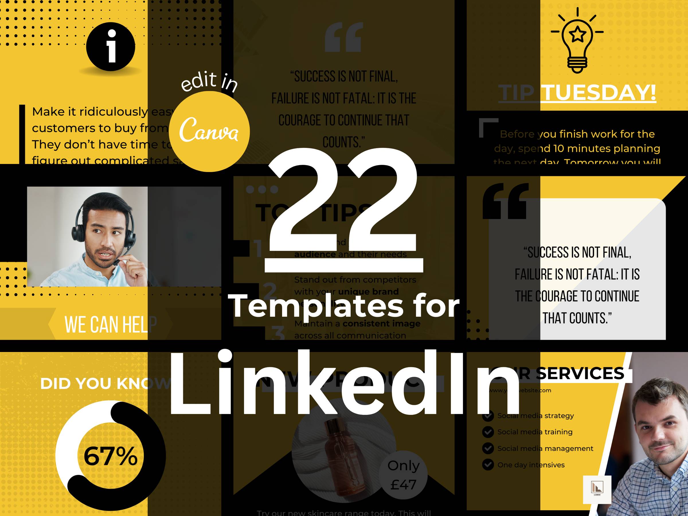 Canva LinkedIn Templates (LinkedIn Post Templates, Social Media Templates, LinkedIn Banner)