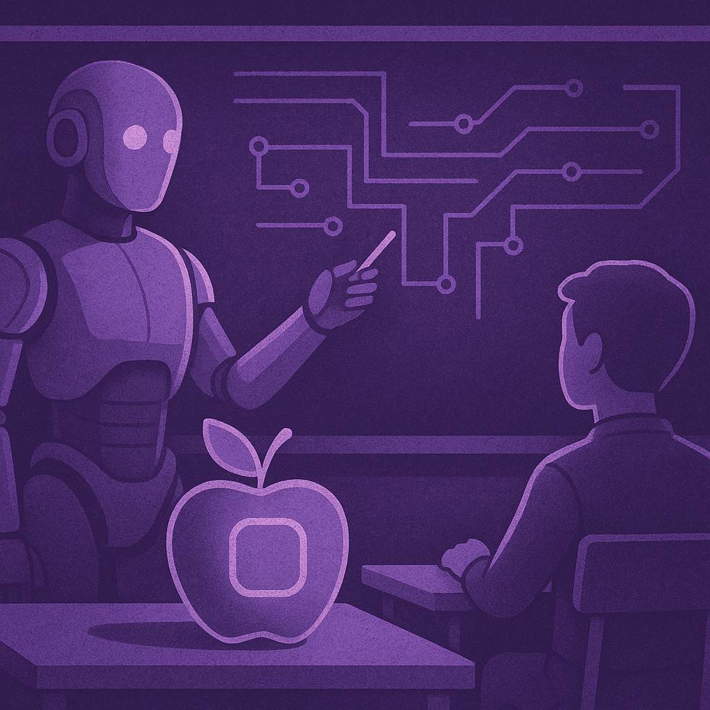 A robot teaches a student