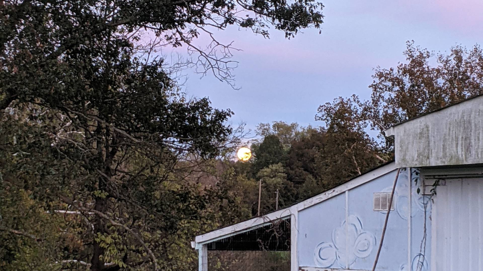 Sunset and Moonrise at the farm