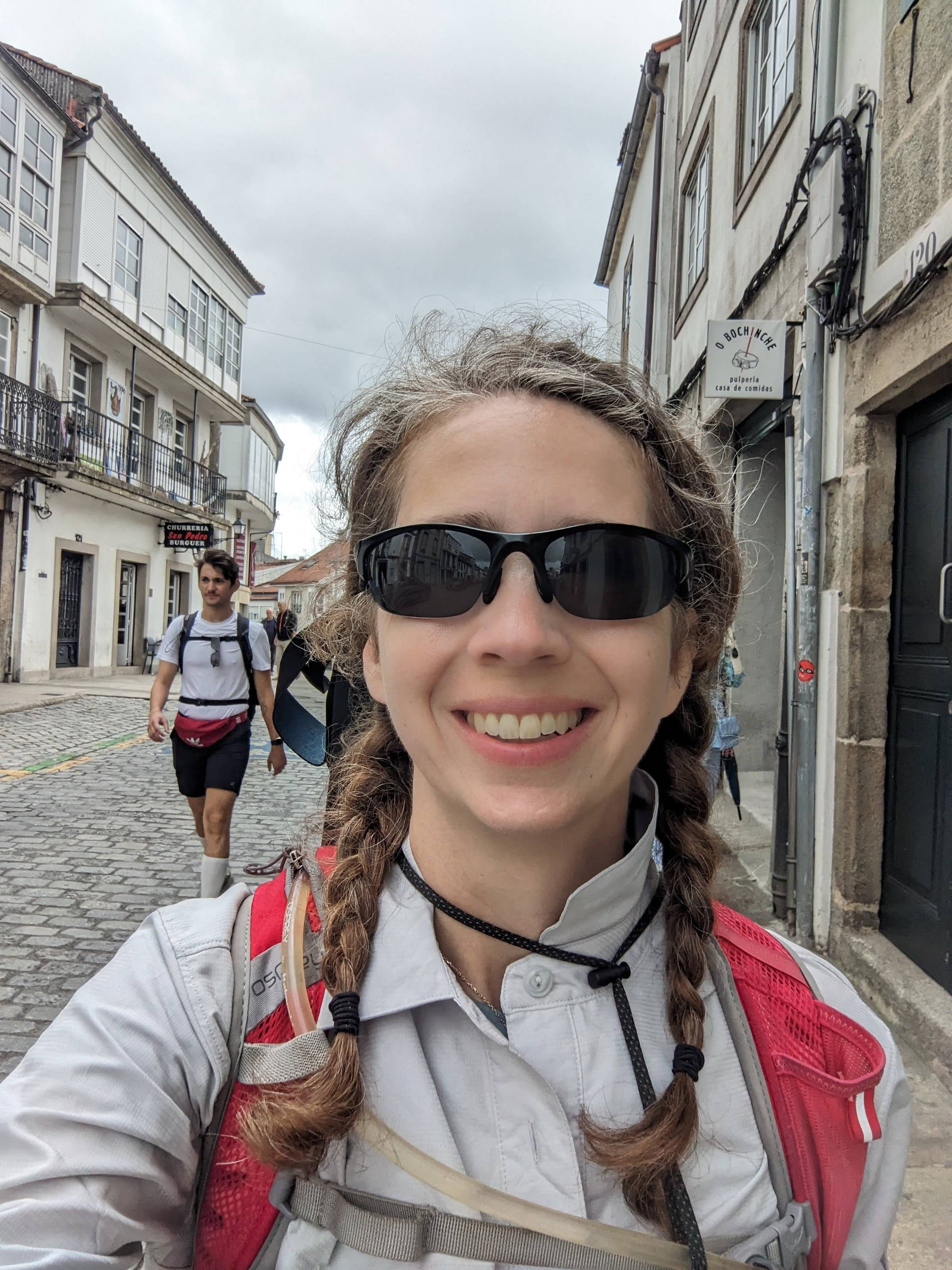 Practicing smiling breath on the Camino de Santiago