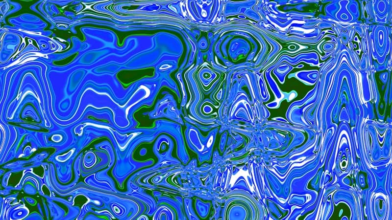 Abstract blue and green swirling patterns