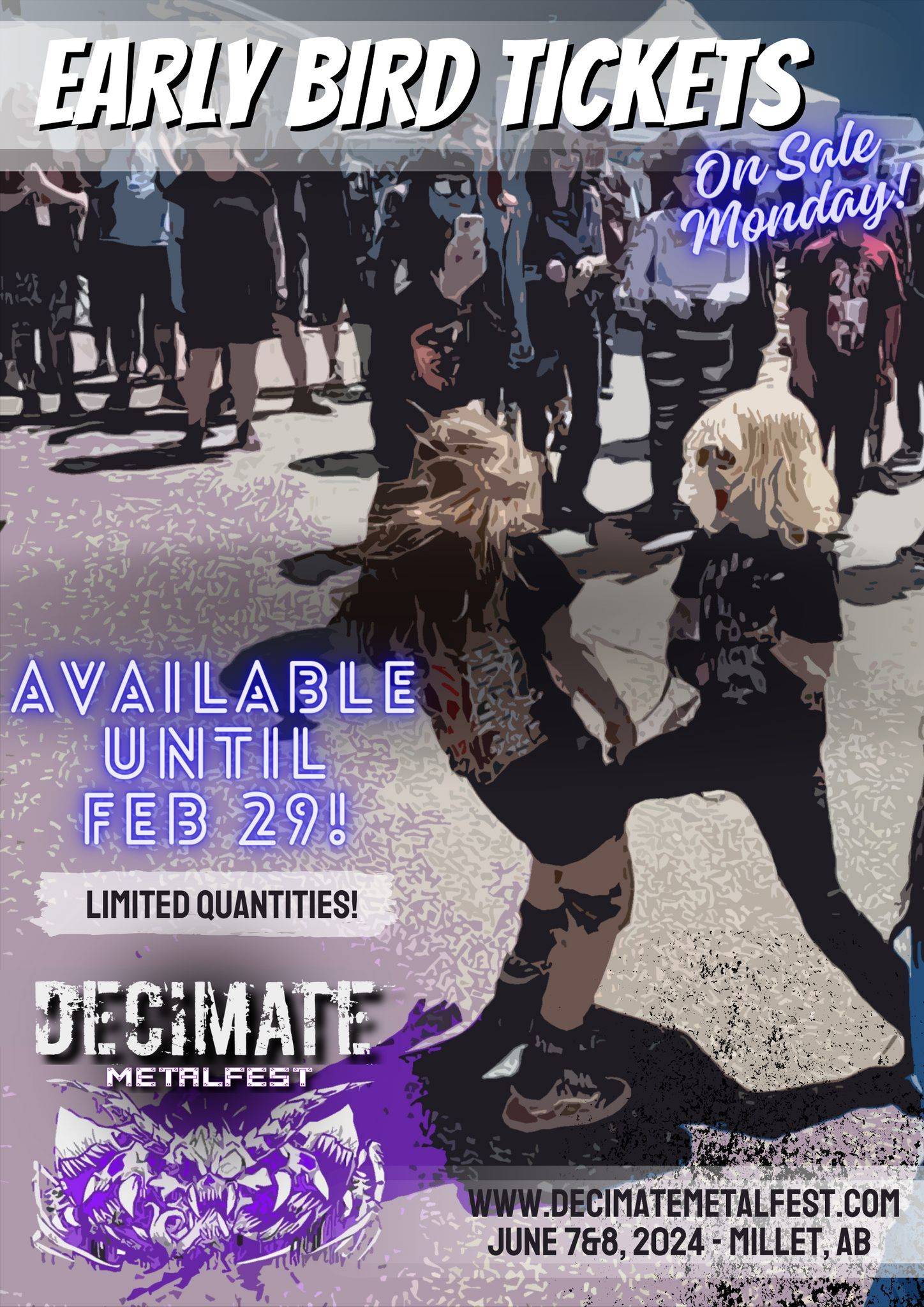 Early Bird Tickets On Sale Now! DECIMATE METALFEST 2024 (Millet, AB