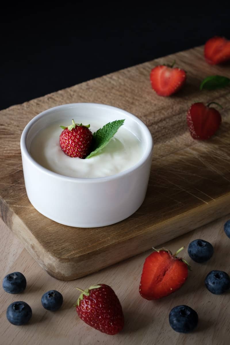 homemade raw milk yogurt with berries