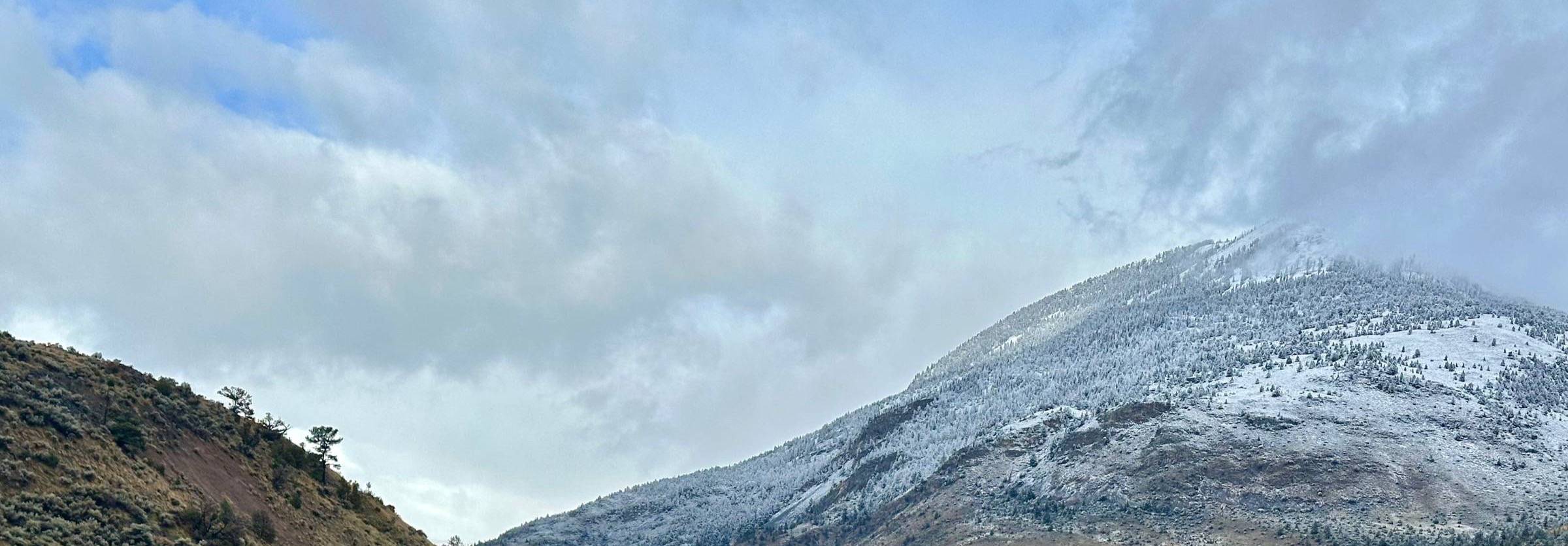 Mountain with fresh snow