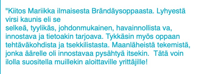 Palaute brändäysoppaasta