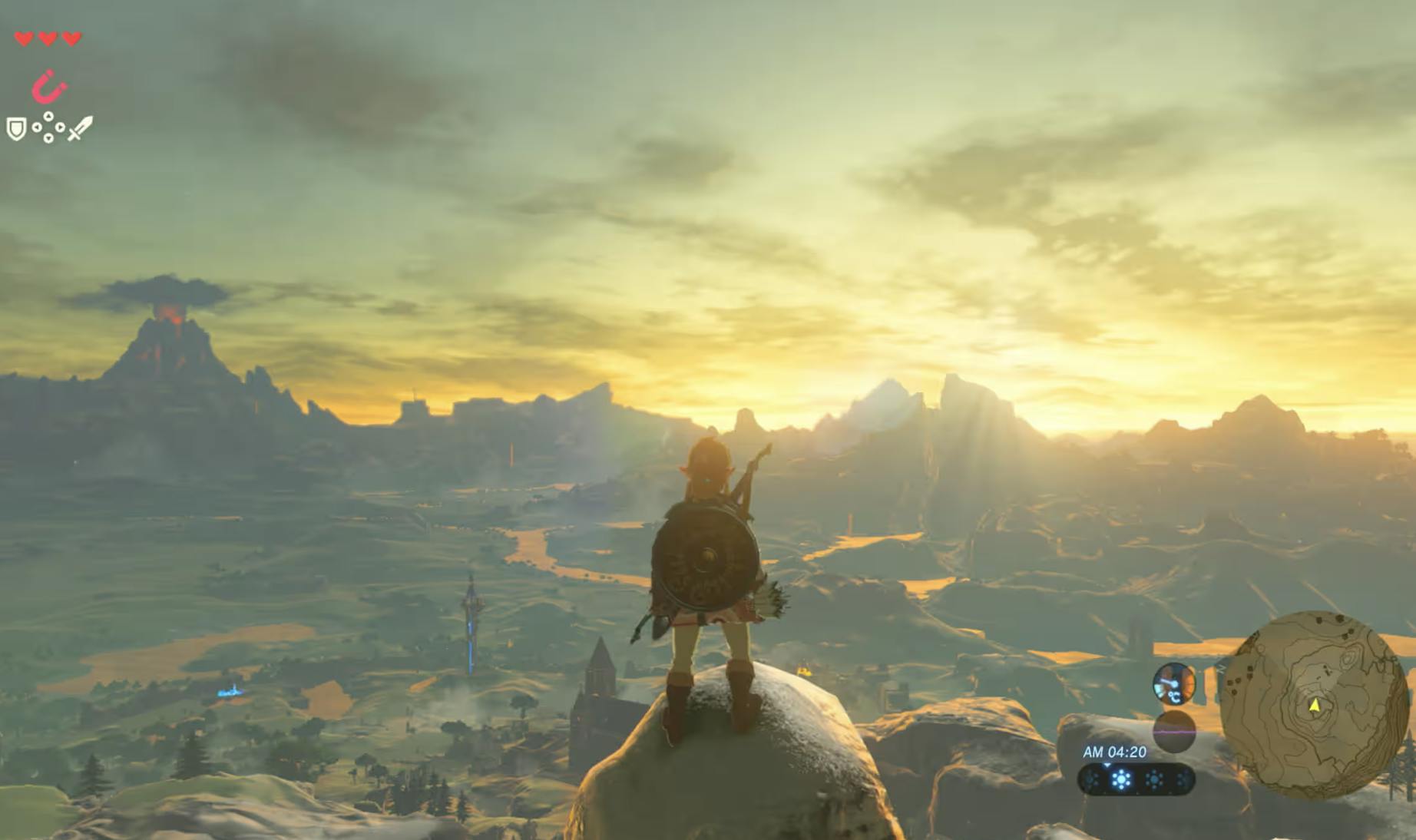 A picture of the sunrise in The Legend of Zelda.