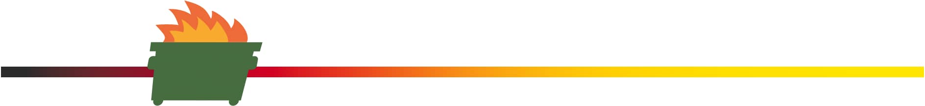 Progress bar showing a dumpster fire about one-fifth of the way to its destination.