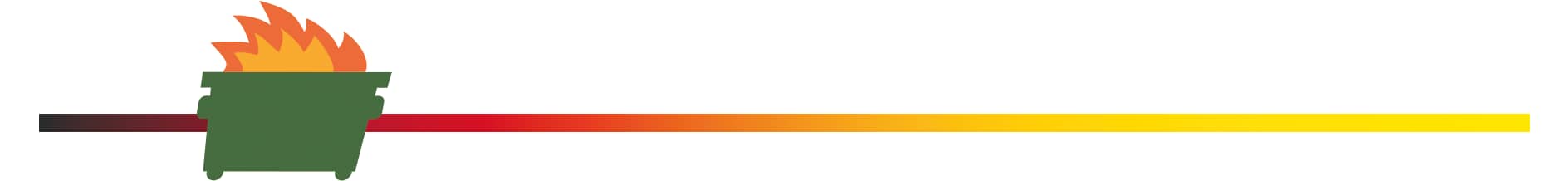 Progress bar showing a dumpster fire about one-sixth of the way to its destination.