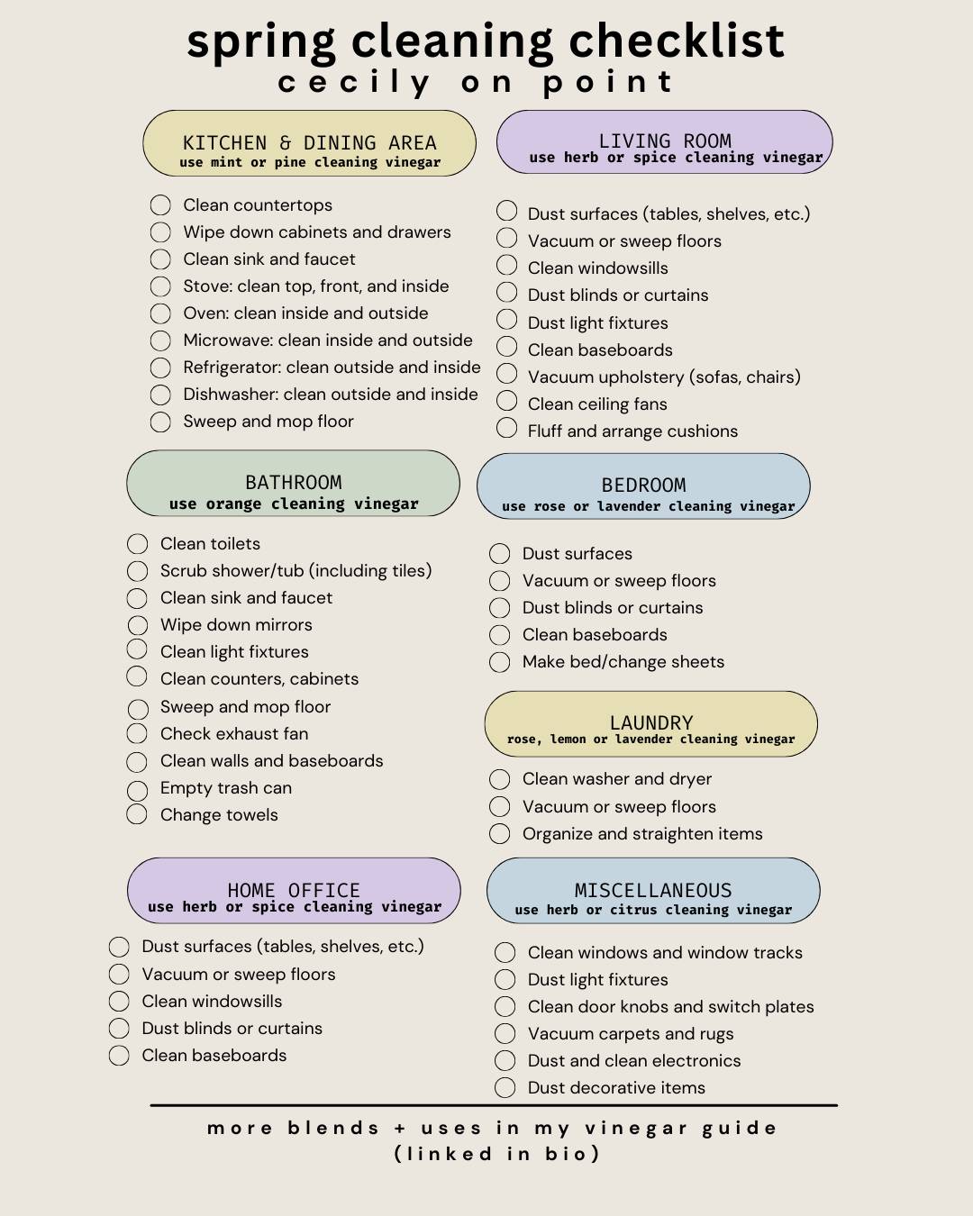 CLEANING CHECKLIST