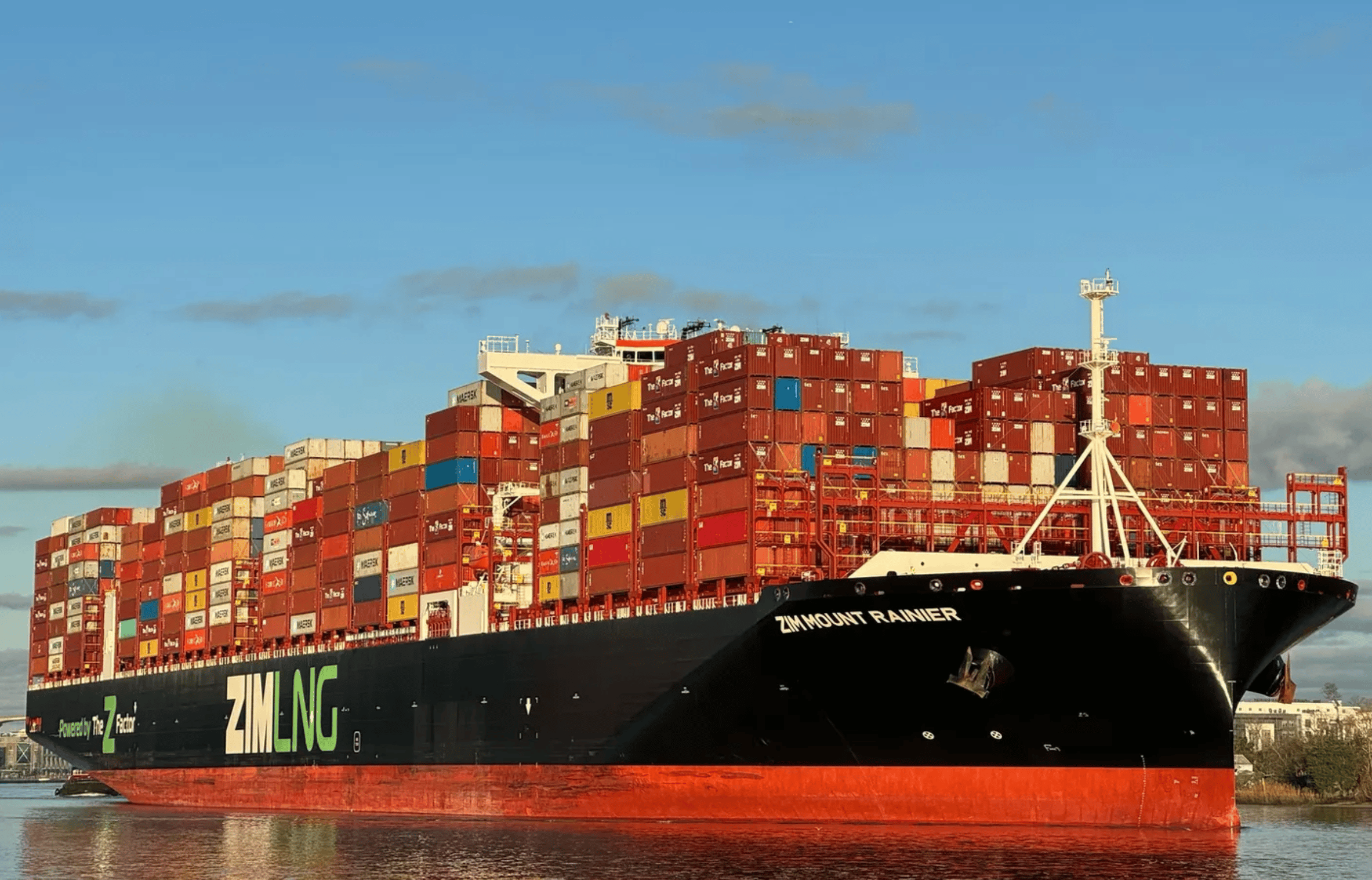 Ship with shipping containers