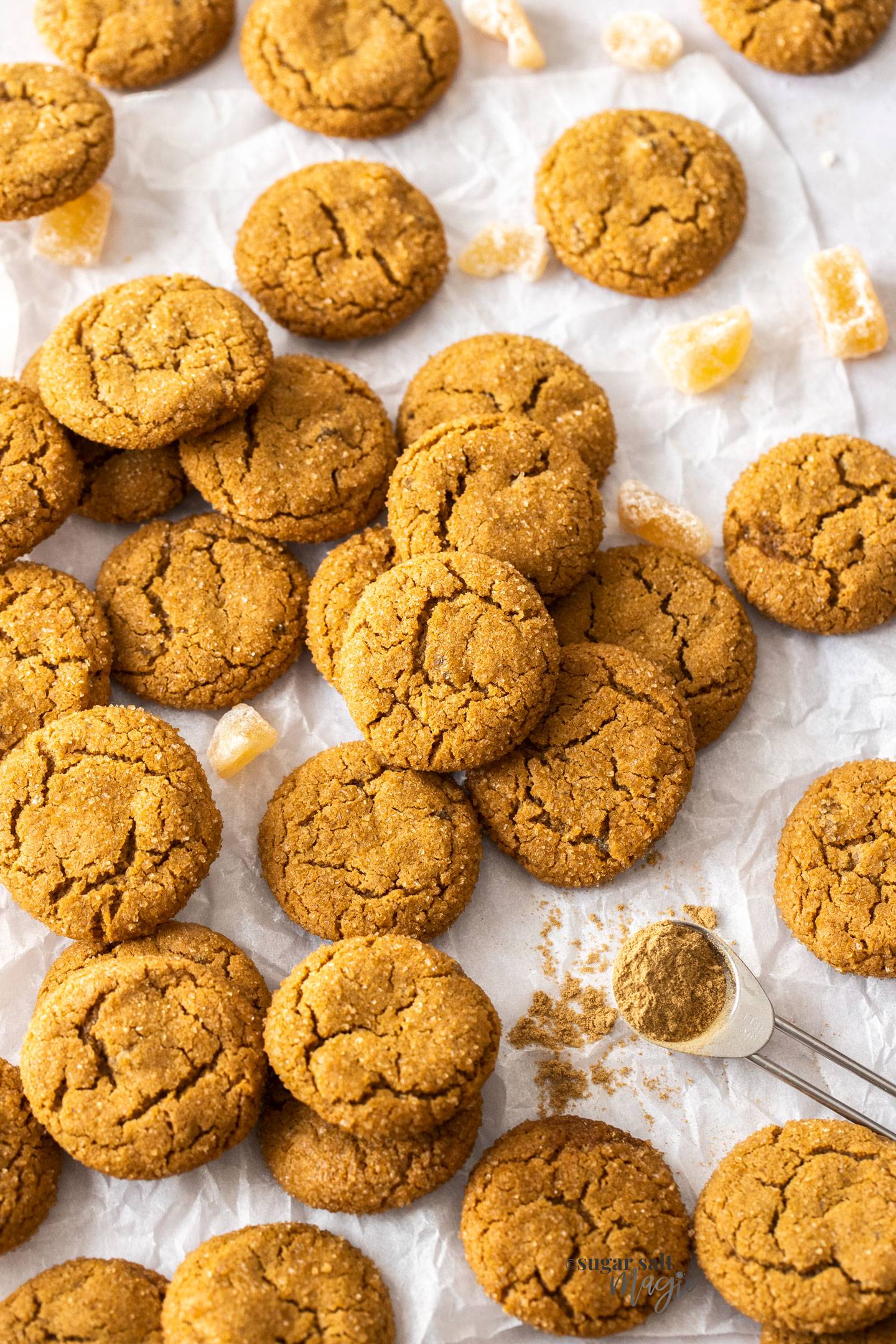 A batch of ginger cookies.