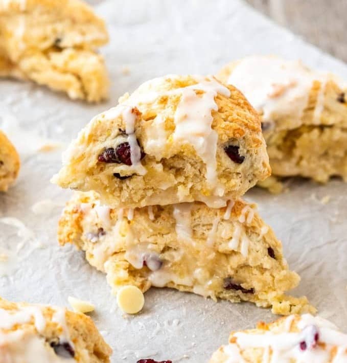 Two scones, stacked.