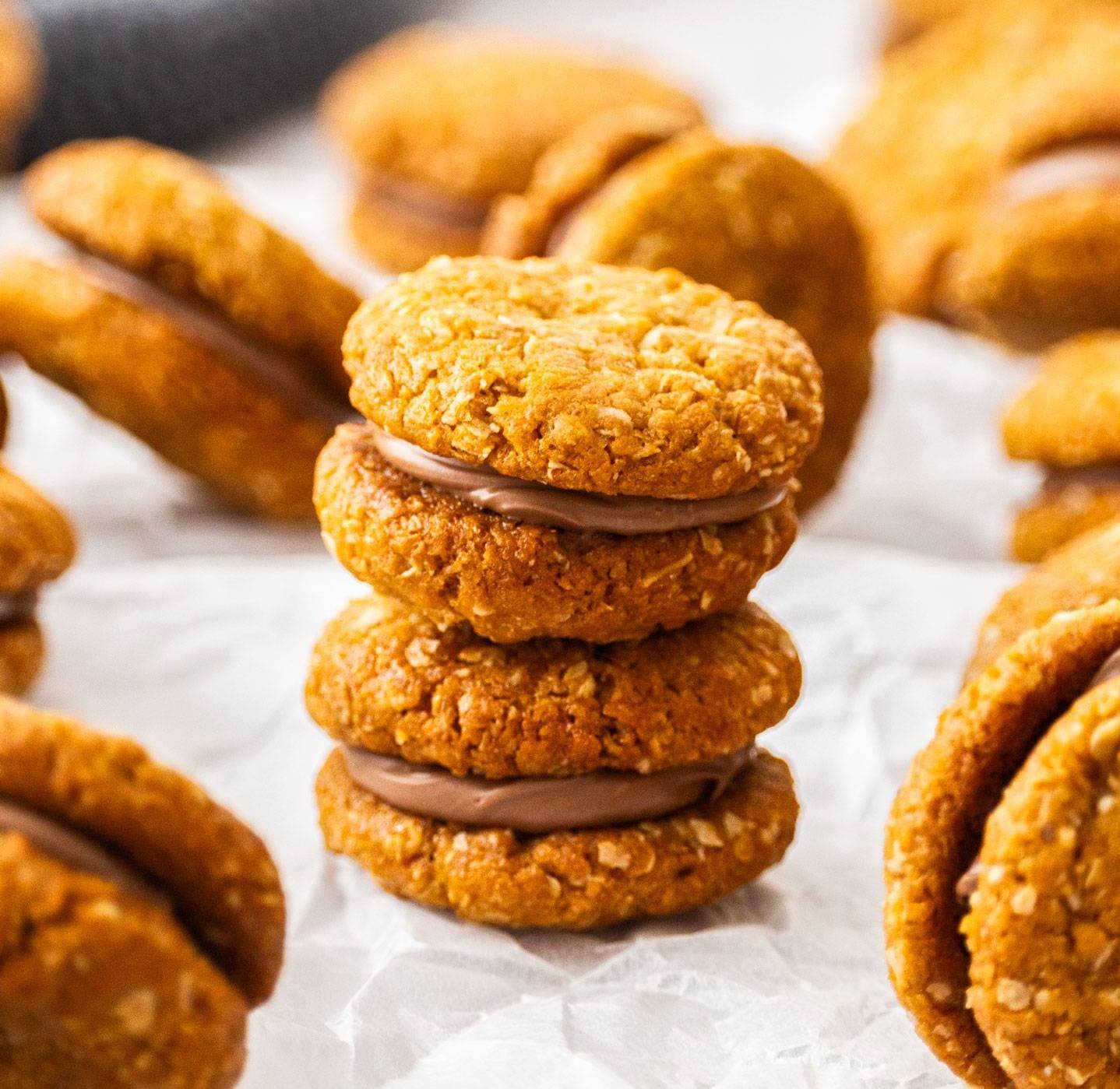 Two stacked Kingston biscuits.