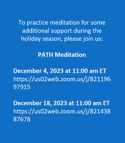 PATH December meditation dates